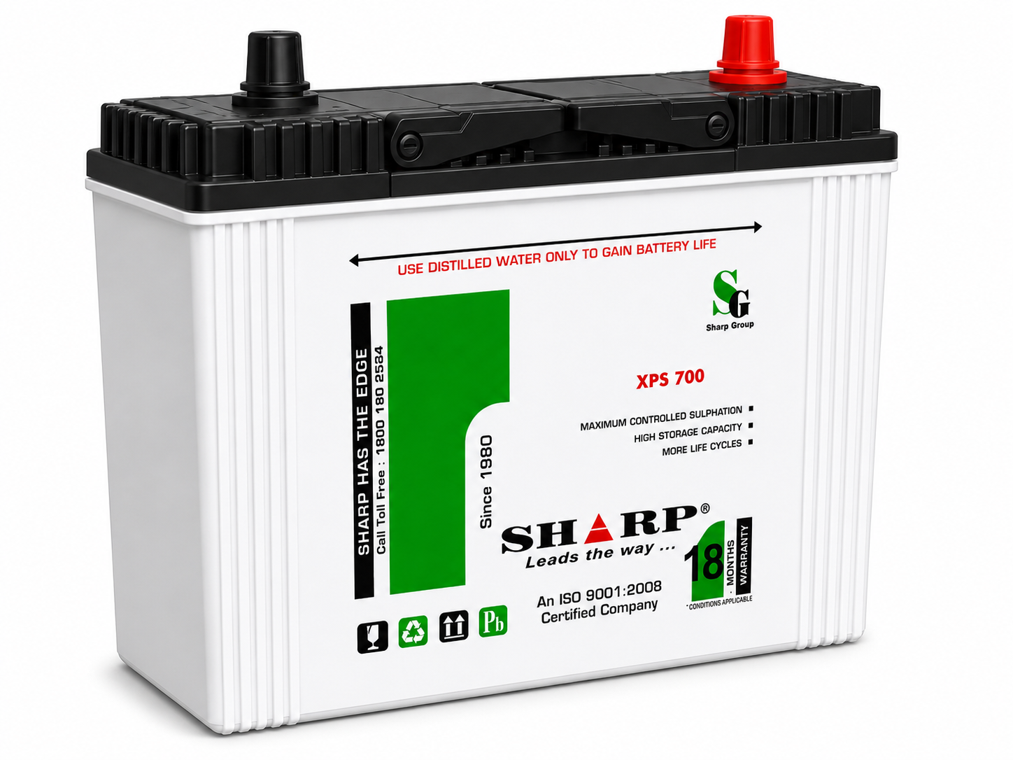 SHARP XPS commercial vehicle battery for trucks and buses — authentic product photograph